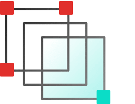 Three overlapping squares